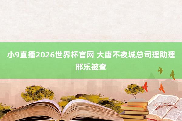 小9直播2026世界杯官网 大唐不夜城总司理助理邢乐被查