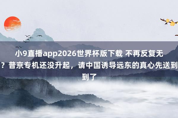 小9直播app2026世界杯版下载 不再反复无常？普京专机还没升起，请中国诱导远东的真心先送到了