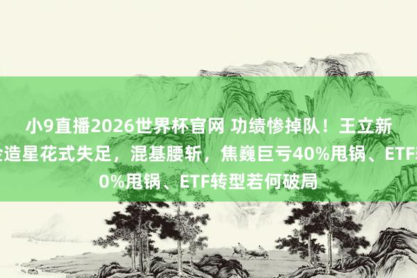 小9直播2026世界杯官网 功绩惨掉队！王立新主导银华基金造星花式失足，混基腰斩，焦巍巨亏40%甩锅、ETF转型若何破局