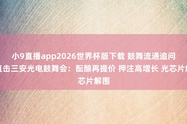小9直播app2026世界杯版下载 鼓舞流通追问！直击三安光电鼓舞会：酝酿再提价 押注高增长 光芯片解围