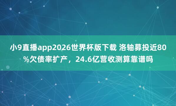 小9直播app2026世界杯版下载 洛轴募投近80%欠债率扩产，24.6亿营收测算靠谱吗