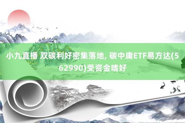 小九直播 双碳利好密集落地， 碳中庸ETF易方达(562990)受资金嗜好