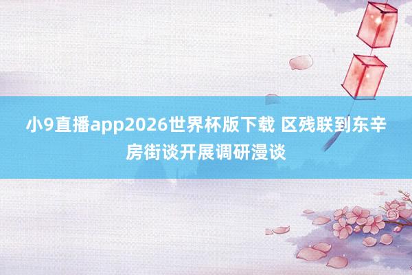 小9直播app2026世界杯版下载 区残联到东辛房街谈开展调研漫谈