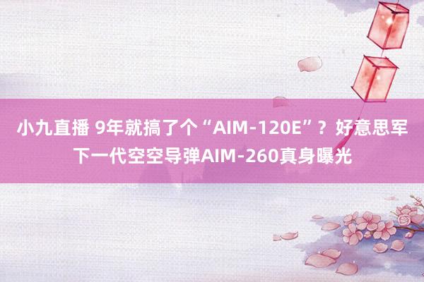 小九直播 9年就搞了个“AIM-120E”？好意思军下一代空空导弹AIM-260真身曝光