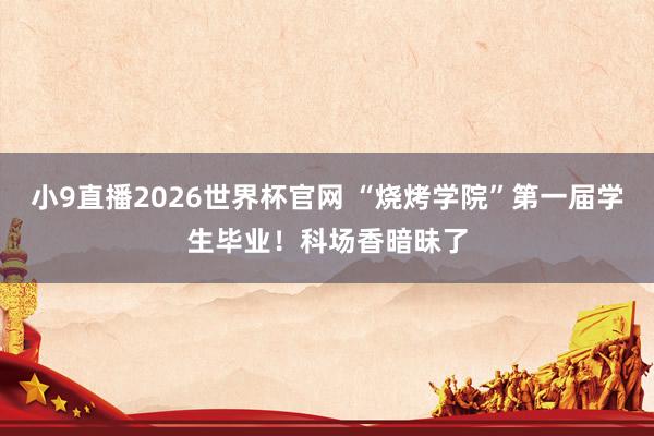 小9直播2026世界杯官网 “烧烤学院”第一届学生毕业！科场香暗昧了