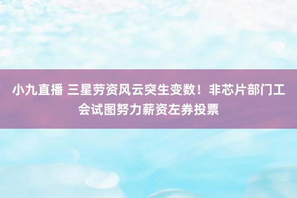 小九直播 三星劳资风云突生变数！非芯片部门工会试图努力薪资左券投票