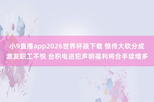 小9直播app2026世界杯版下载 惊传大砍分成激发职工不悦 台积电进犯声明福利将合手续增多