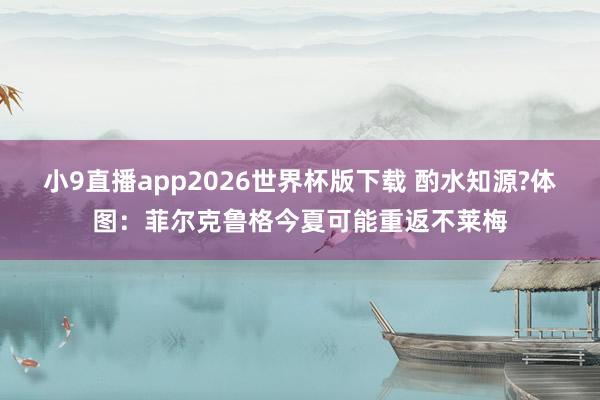 小9直播app2026世界杯版下载 酌水知源?体图：菲尔克鲁格今夏可能重返不莱梅