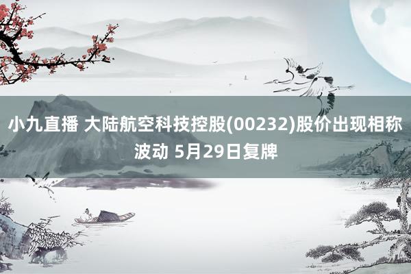 小九直播 大陆航空科技控股(00232)股价出现相称波动 5月29日复牌