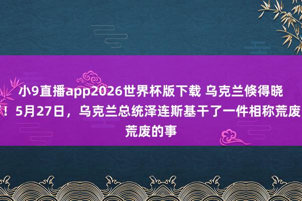 小9直播app2026世界杯版下载 乌克兰倏得晓示了！5月2