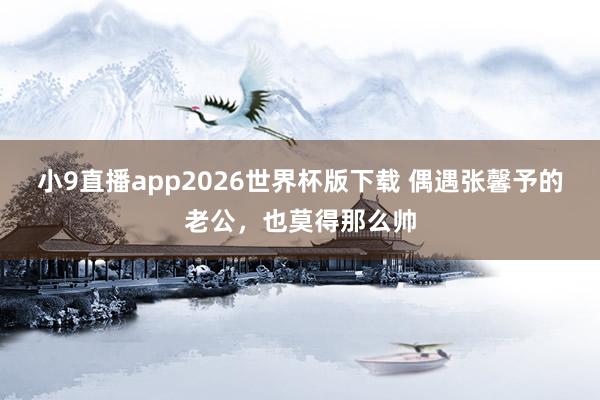 小9直播app2026世界杯版下载 偶遇张馨予的老公,也莫得那么帅