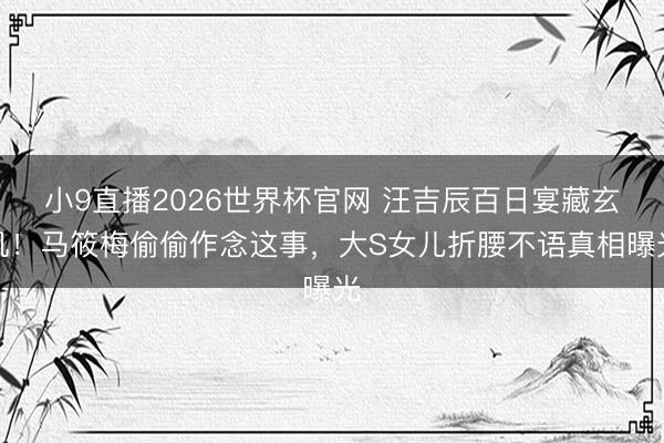小9直播2026世界杯官网 汪吉辰百日宴藏玄机!马筱梅偷偷作念这事,大S女儿折腰不语真相曝光