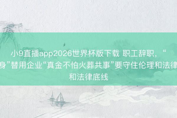 小9直播app2026世界杯版下载 职工辞职，“AI分身”替用企业“真金不怕火葬共事”要守住伦理和法律底线