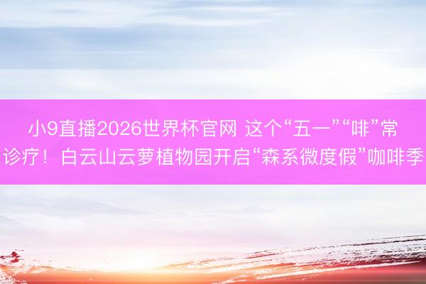 小9直播2026世界杯官网 这个“五一”“啡”常诊疗!白云山云萝植物园开启“森系微度假”咖啡季