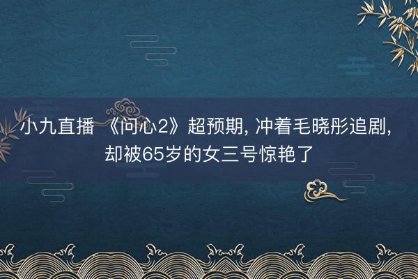 小九直播 《问心2》超预期， 冲着毛晓彤追剧， 却被65岁的女三号惊艳了